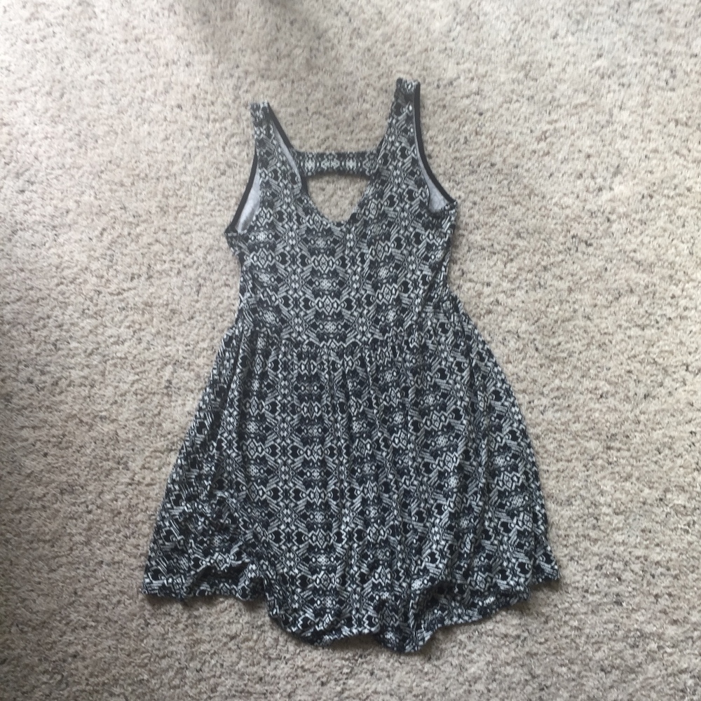 Black and White Patterned Skater Dress